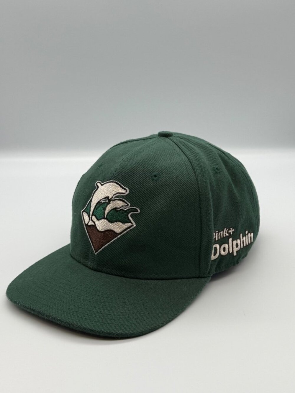 Rare Pink Dolphin Green Waves Forrest Dolphin Logo Snapback Hat One Size *Read*